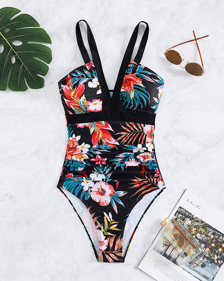 Maillot de bain une pièce mode à imprimé fleuri