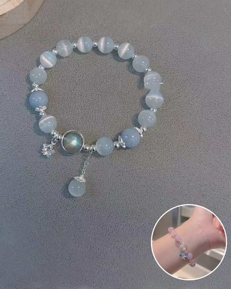 Bracelet imitation œil de chat cristal de papillon