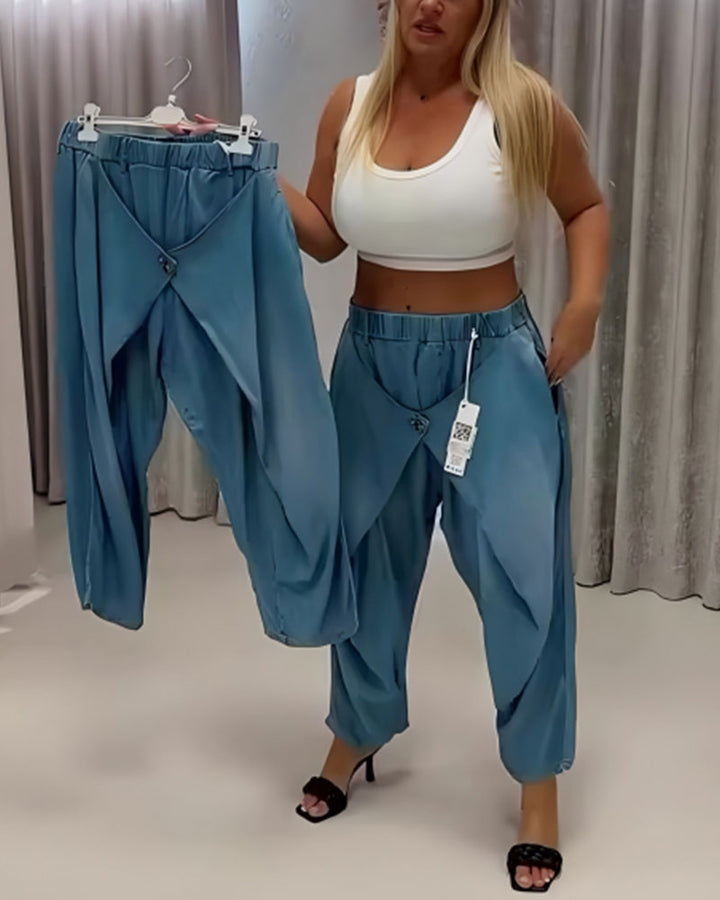 Pantalon Au Design Tendance En Forme De Lanterne