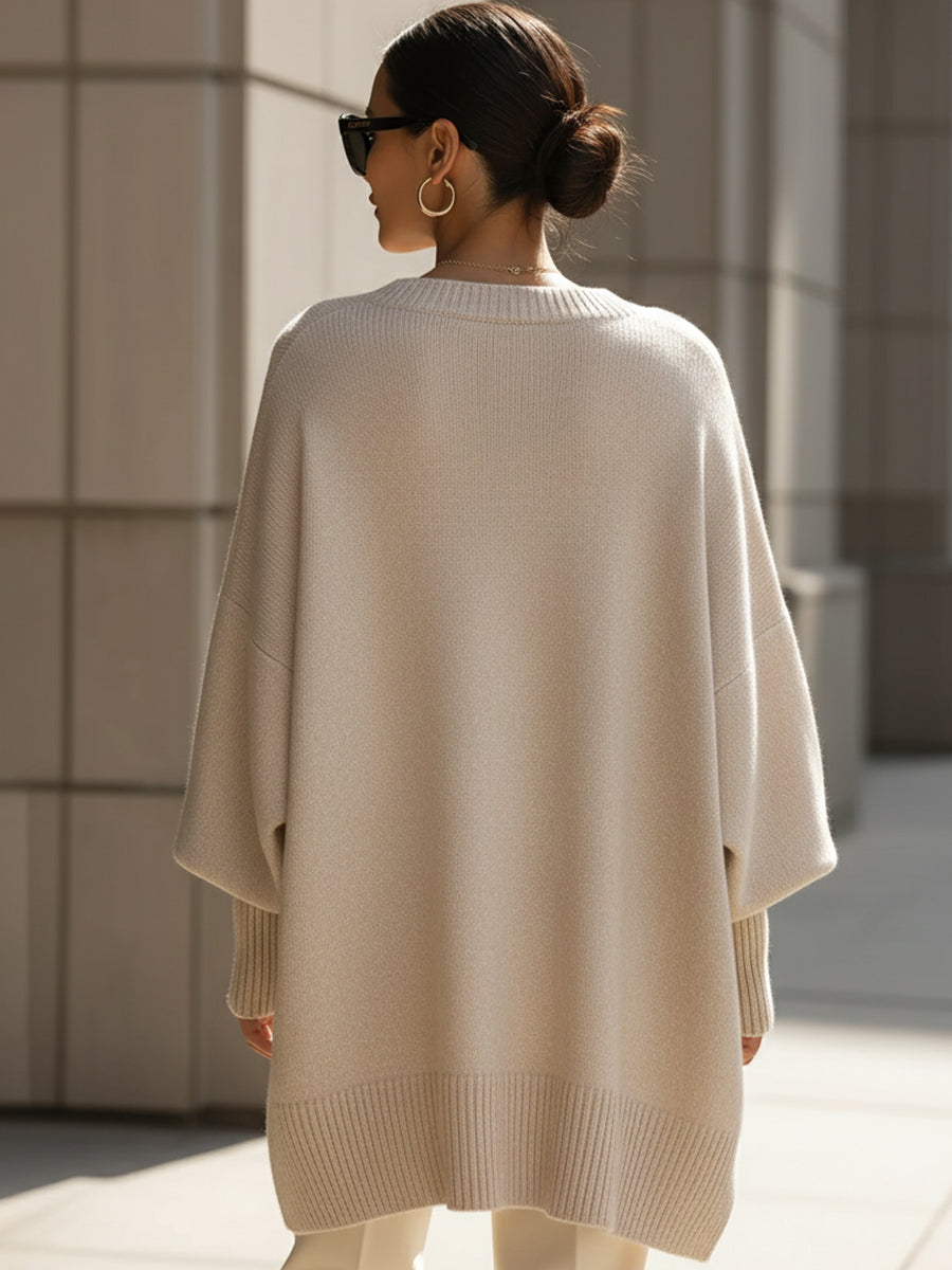 Alix | Pull Oversized en Coton et Acrylique Mélangés