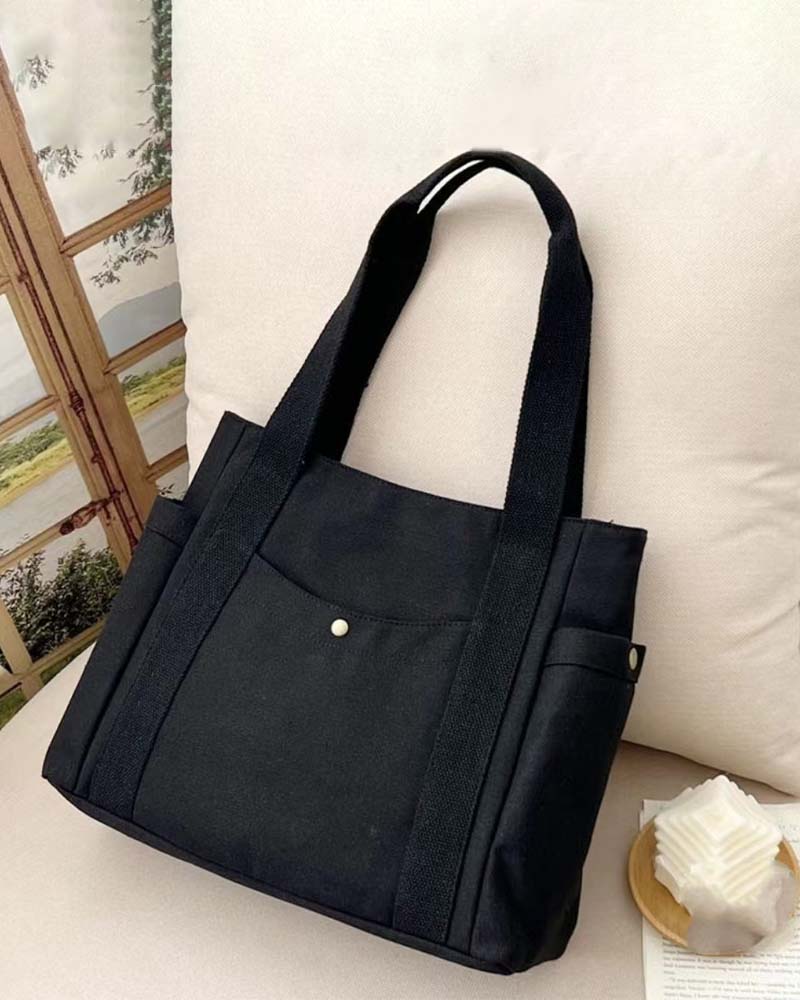 Sac en toile de grande capacité avec doubles poignées