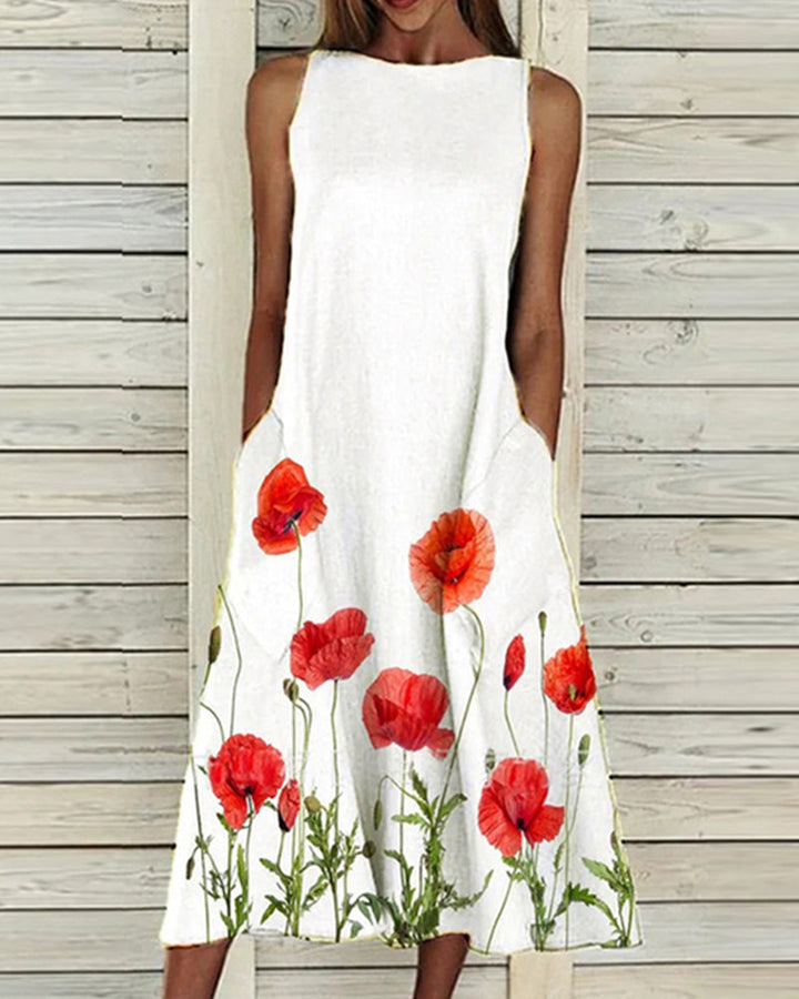 Robe sans manches imprimée