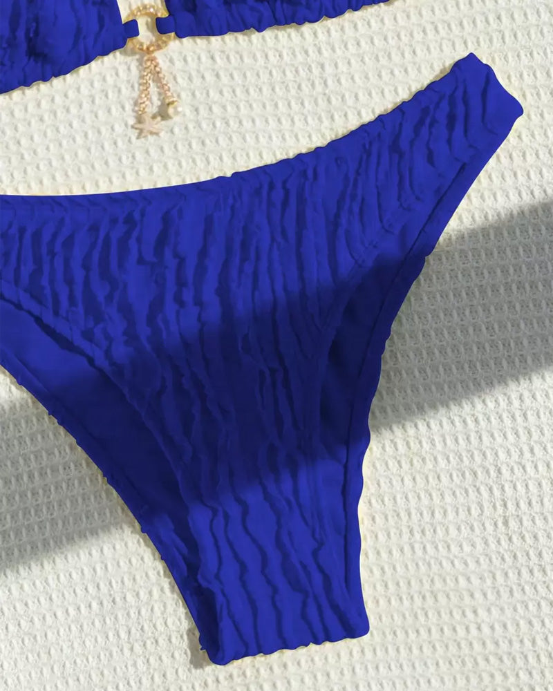 Bikini Sexy Couleur Unie Deux Pièces Triangle