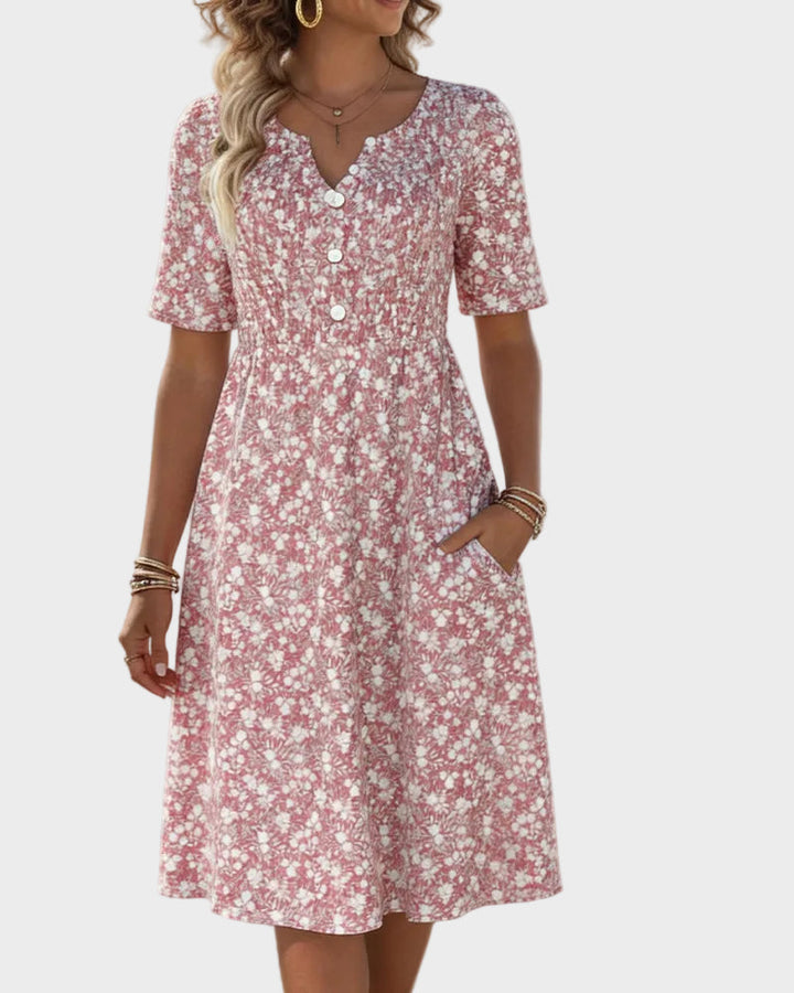 Alix | Robe midi fluide et légère à fleurs