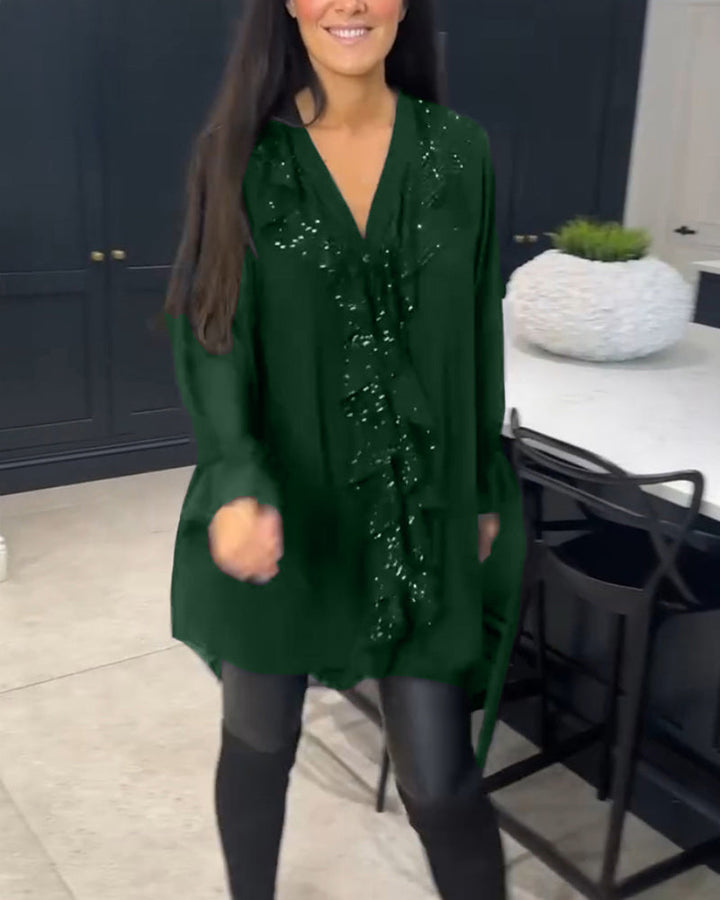 Blouse à volants et style élégant