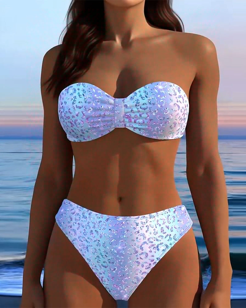 Bikini Imprimé Léopard Bandeau