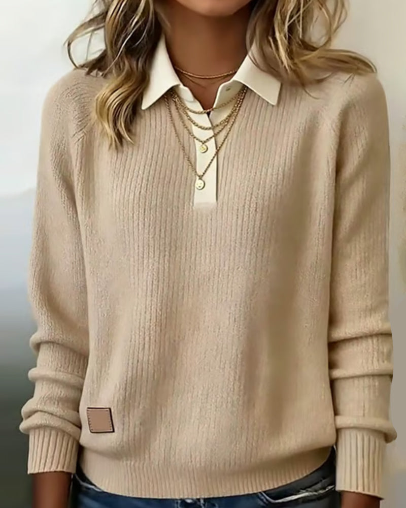 Pull À Revers Style Patchwork