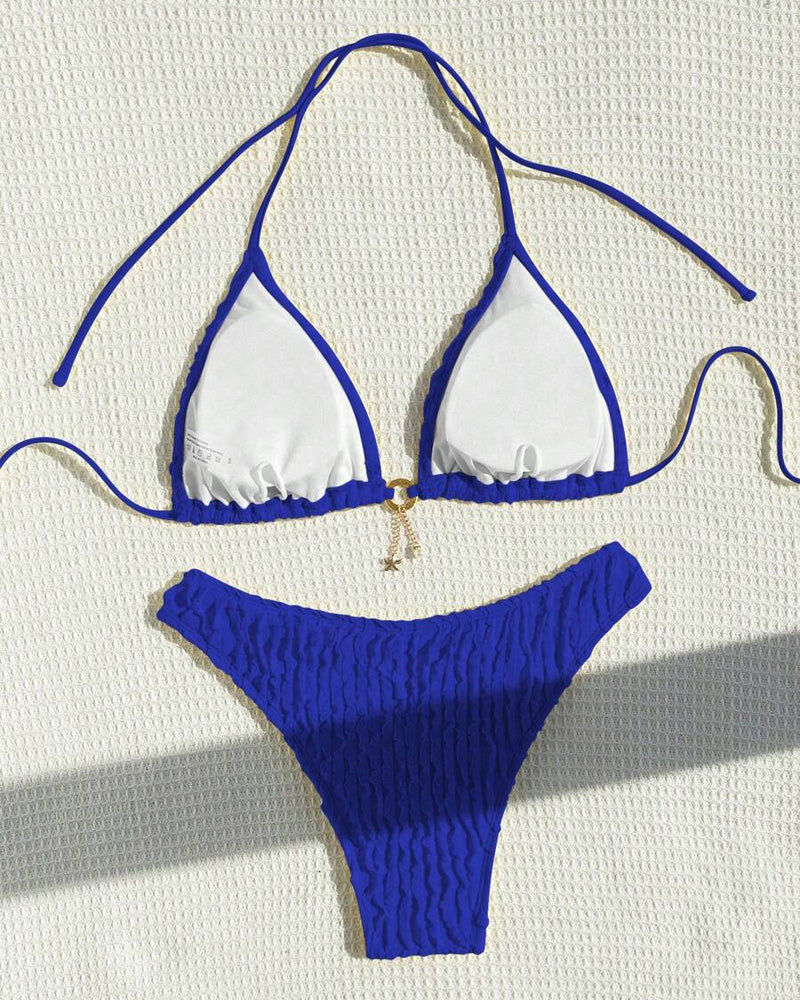 Bikini Sexy Couleur Unie Deux Pièces Triangle