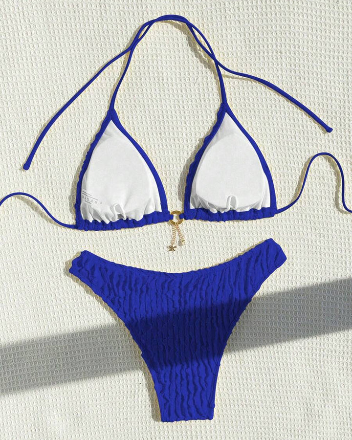 Bikini Sexy Couleur Unie Deux Pièces Triangle
