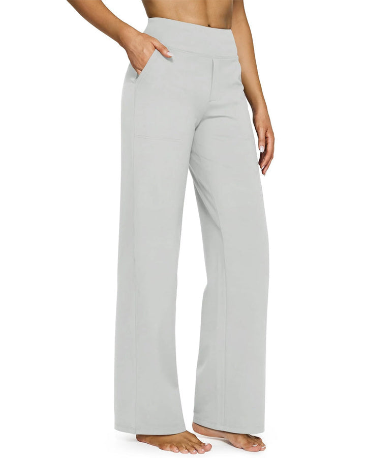 Pantalon Femme Taille Haute Extensible Décontracté Yoga Jambe Large