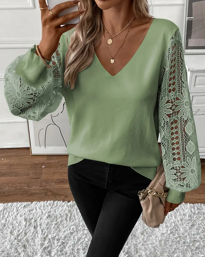 Pull Col En V Tendance Ajouré