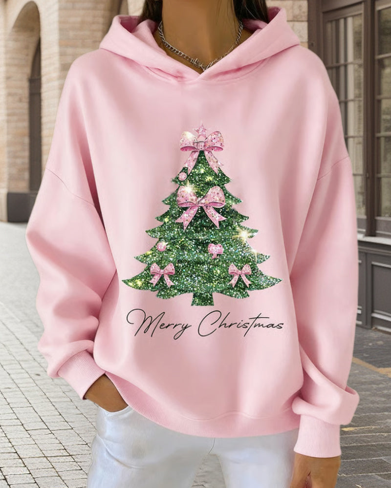 Sweat À Capuche Décontracté Imprimé Noël