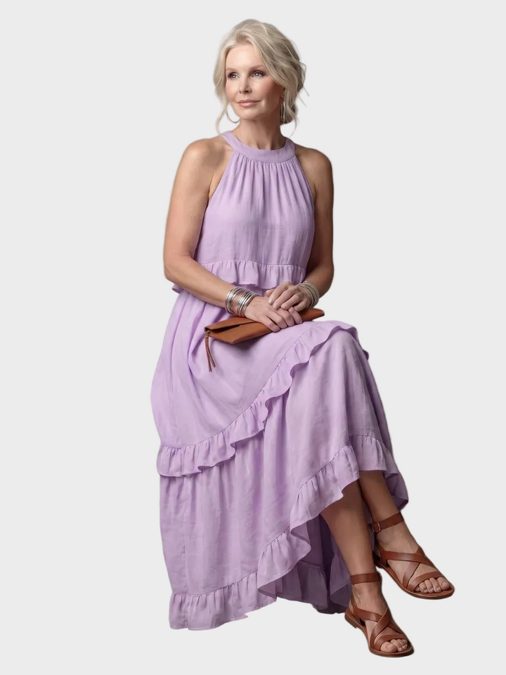 Camille | Robe Maxi Avec Halter et Volants