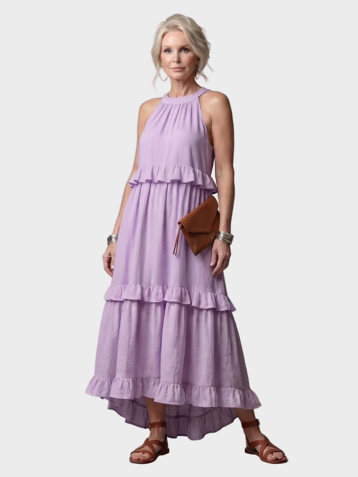 Camille | Robe Maxi Avec Halter et Volants