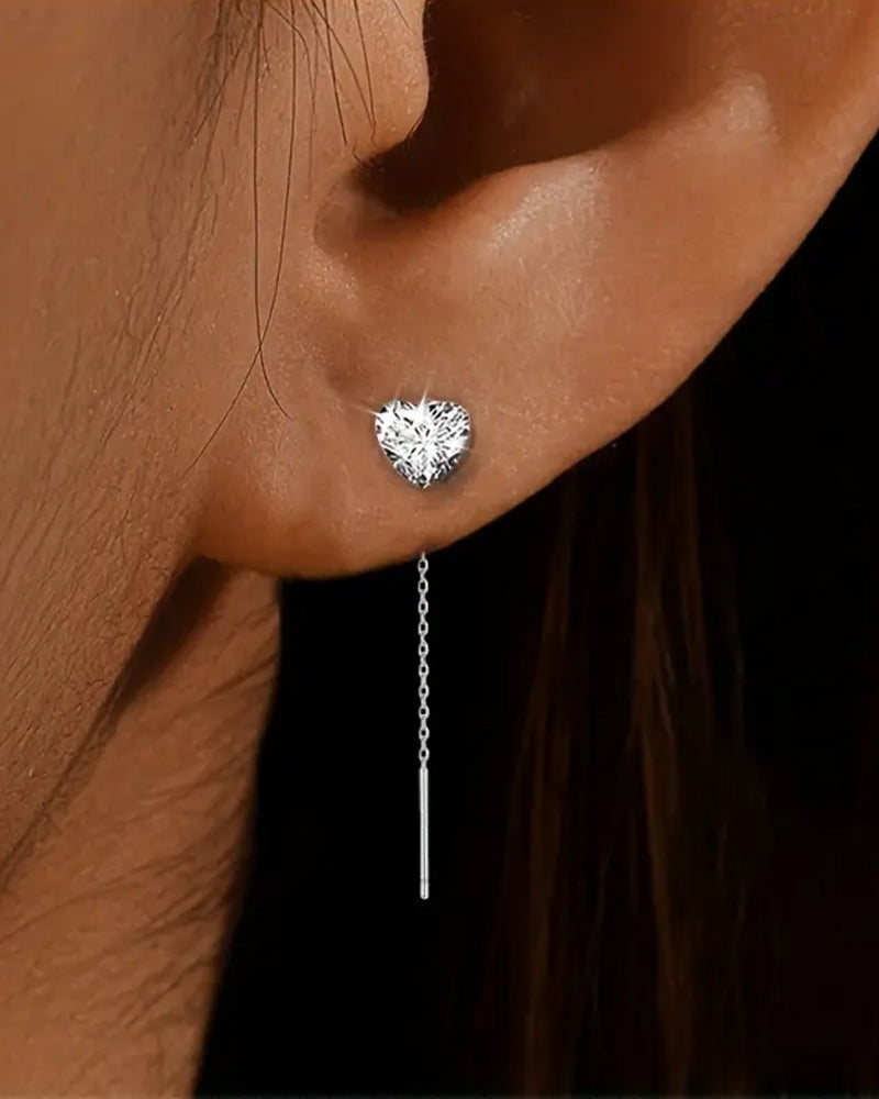 Boucles d'oreilles élégantes à pampilles en zircon