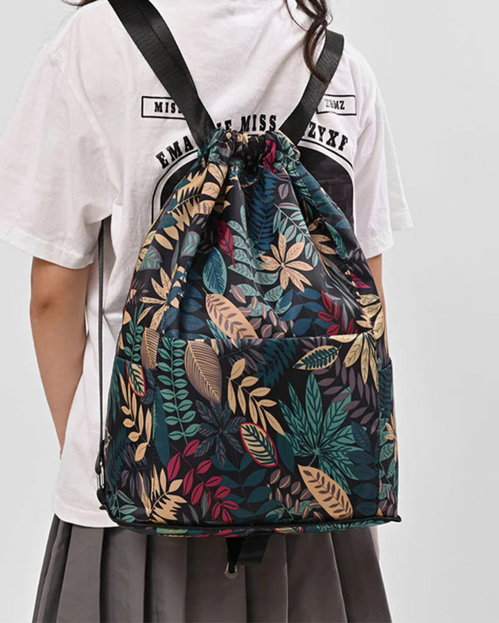Sac à bandoulière avec cordon de serrage de style ethnique