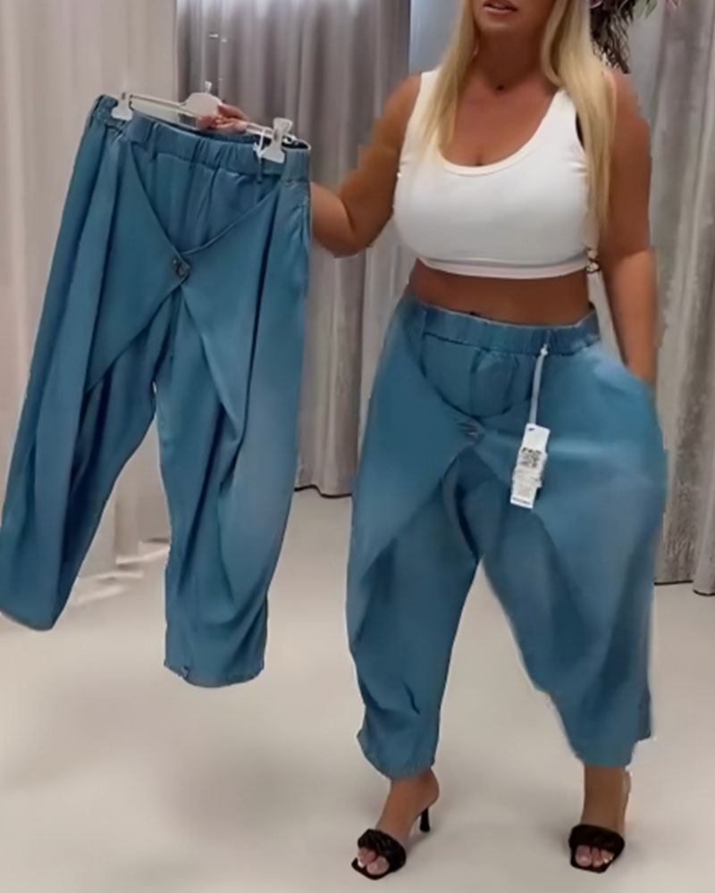 Pantalon Au Design Tendance En Forme De Lanterne