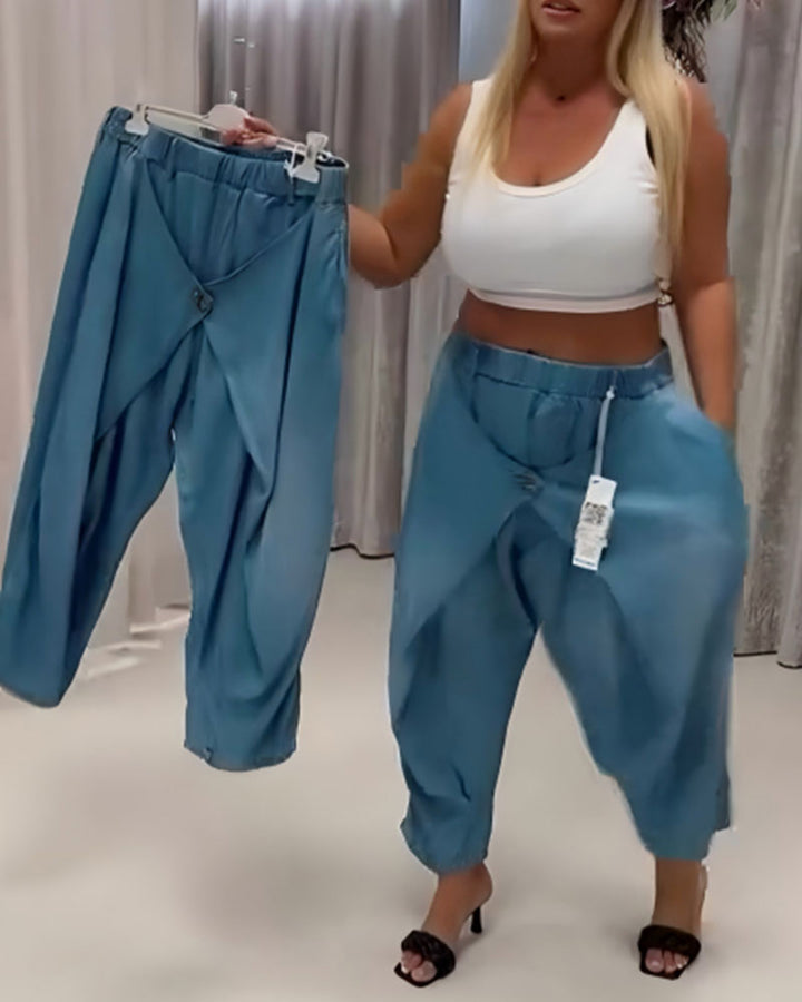 Pantalon Au Design Tendance En Forme De Lanterne