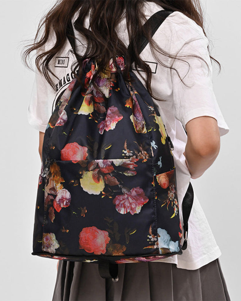 Sac à bandoulière avec cordon de serrage de style ethnique