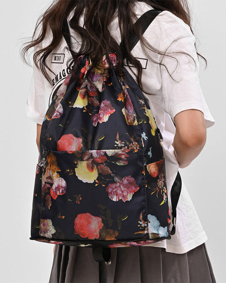 Sac à bandoulière avec cordon de serrage de style ethnique