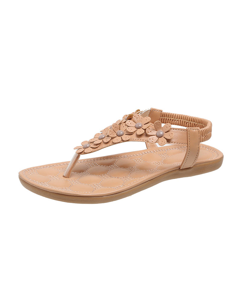 Sandales De Plage Avec Fleurs 3D