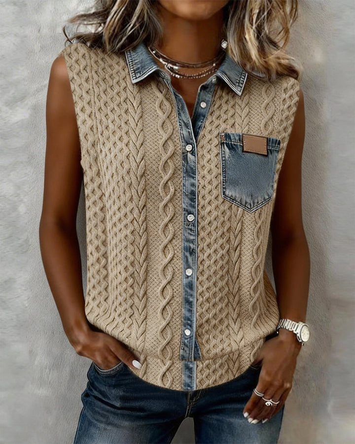Débardeur Patchwork Denim Mode