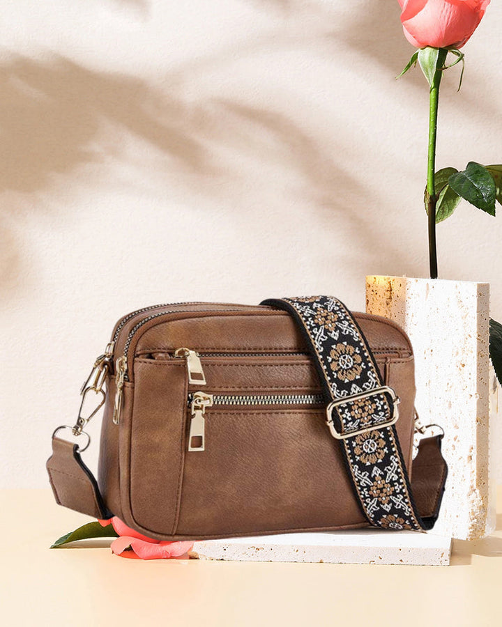 Sac bandoulière zippé multifonctionnel