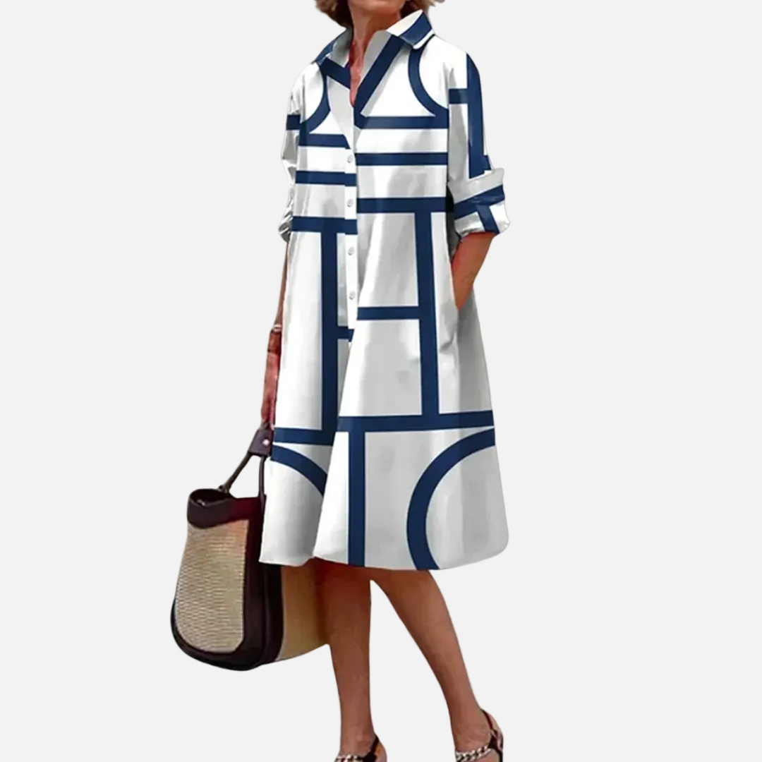 Robe midi à motif géométrique