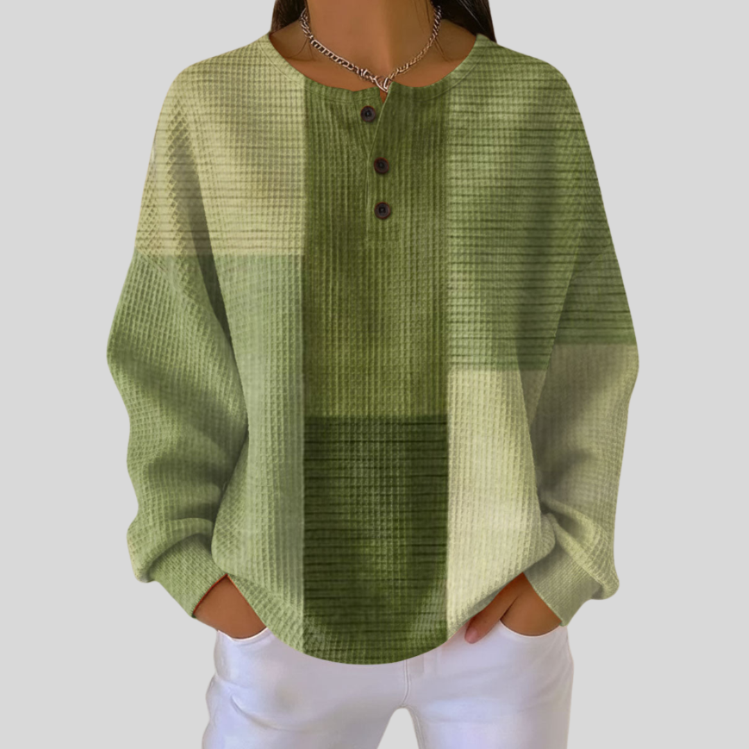 Capucine | Pull Henley Doux avec Détail Boutonné