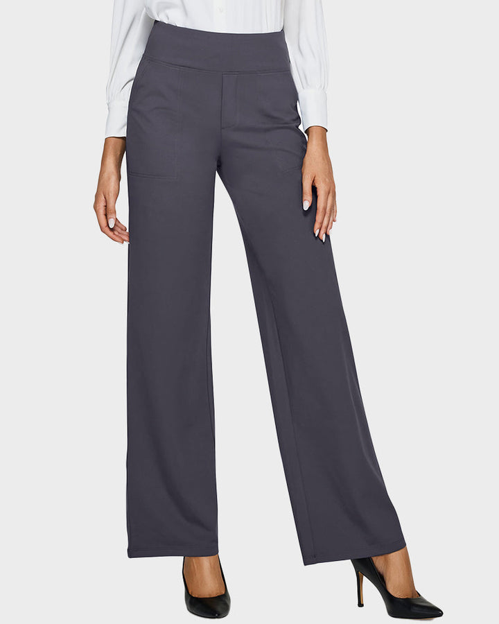 Pantalon Femme Taille Haute Extensible Décontracté Yoga Jambe Large