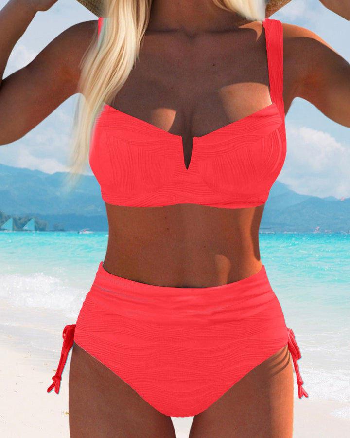 Maillot de Bain Style Soutien-gorge Haute Taille Triangle