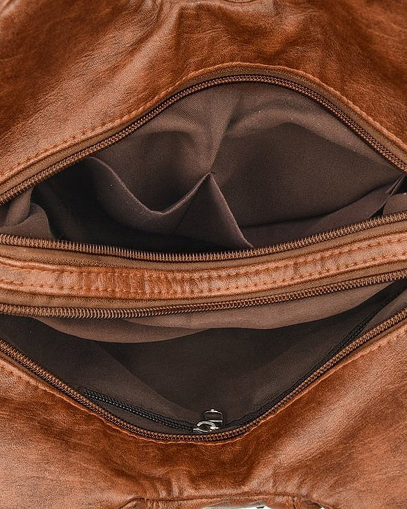 Sac à main messenger en cuir souple vintage