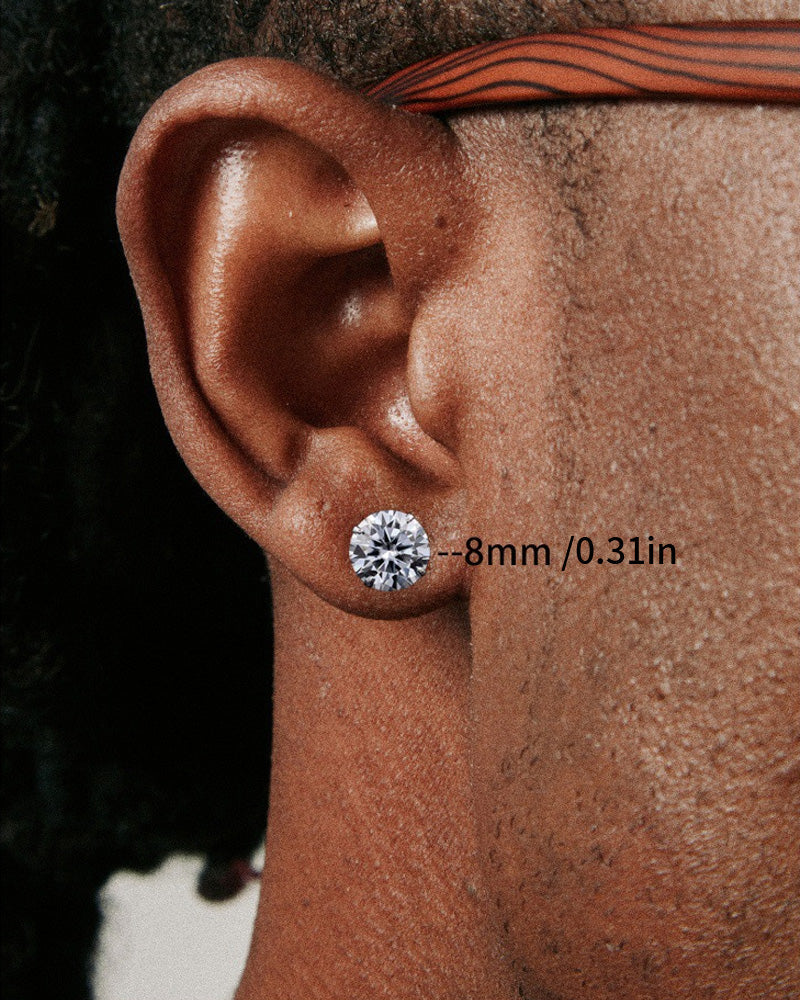 Boucles d'oreilles à tige rondes classiques en zircon