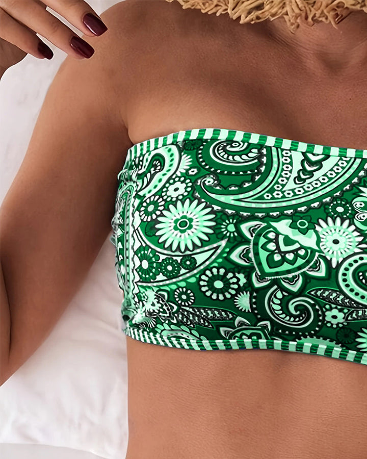 Maillot de bain Deux Pièces Imprimé Style Ethnique