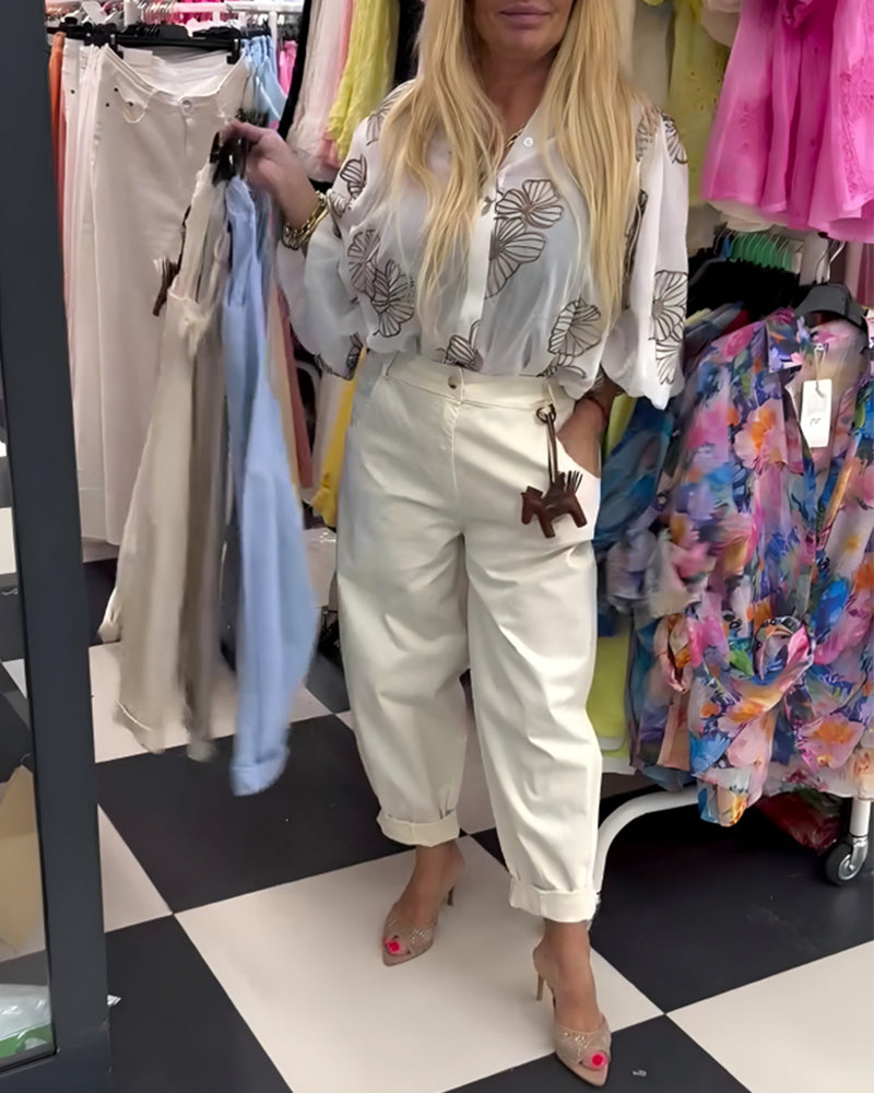 Pantalon Mode Taille Élastique Décontracté