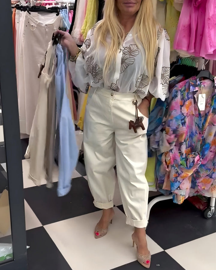 Pantalon Mode Taille Élastique Décontracté