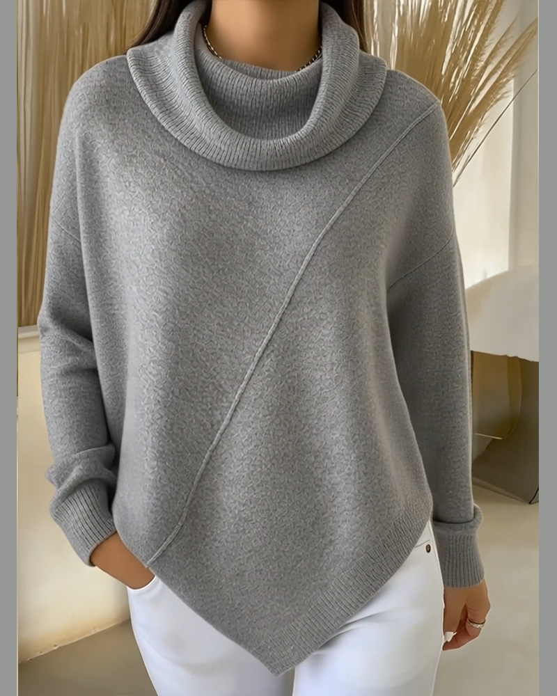 Pull Col Cheminée Asymétrique