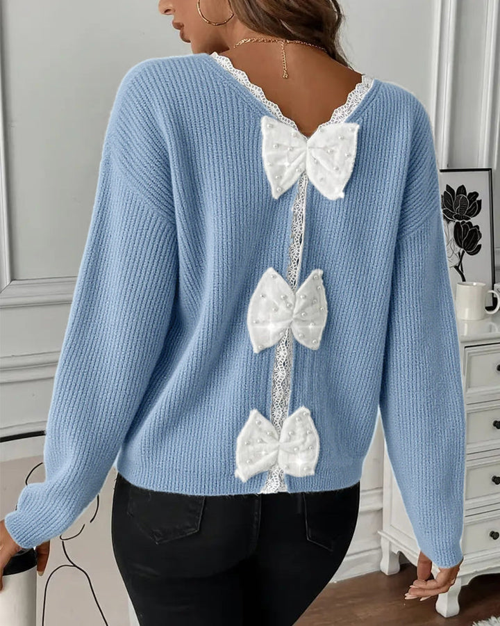 Pull Manches Longues Nœud Dans Le Dos