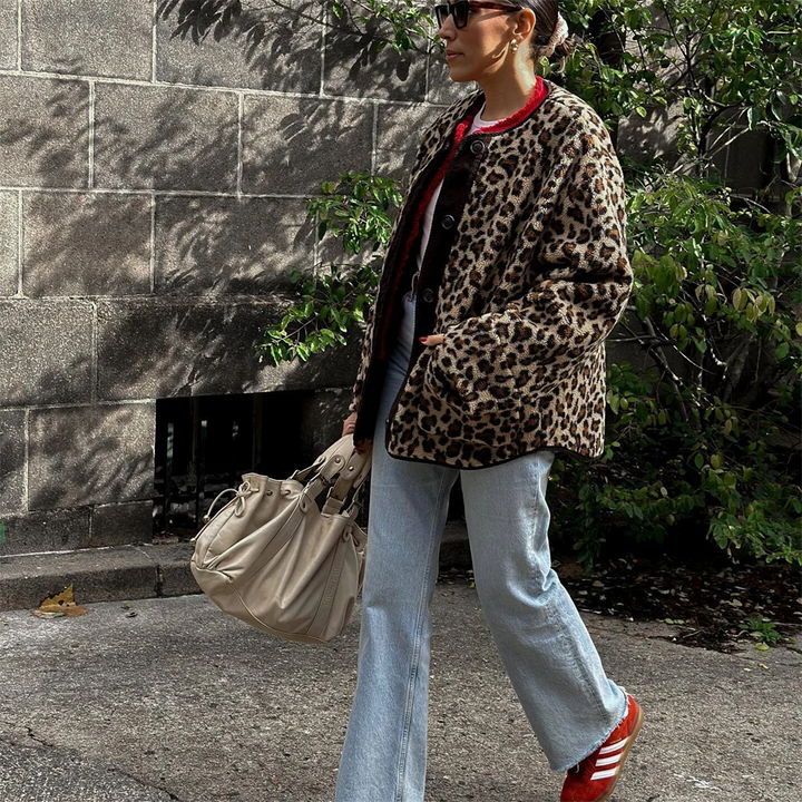 Aimée | Veste d'automne à imprimé léopard pour femmes