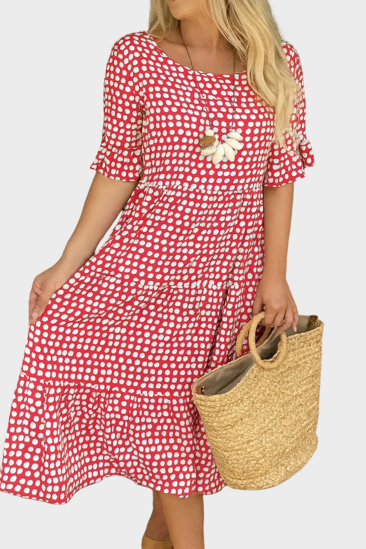 Robe Midi à Manches Courtes