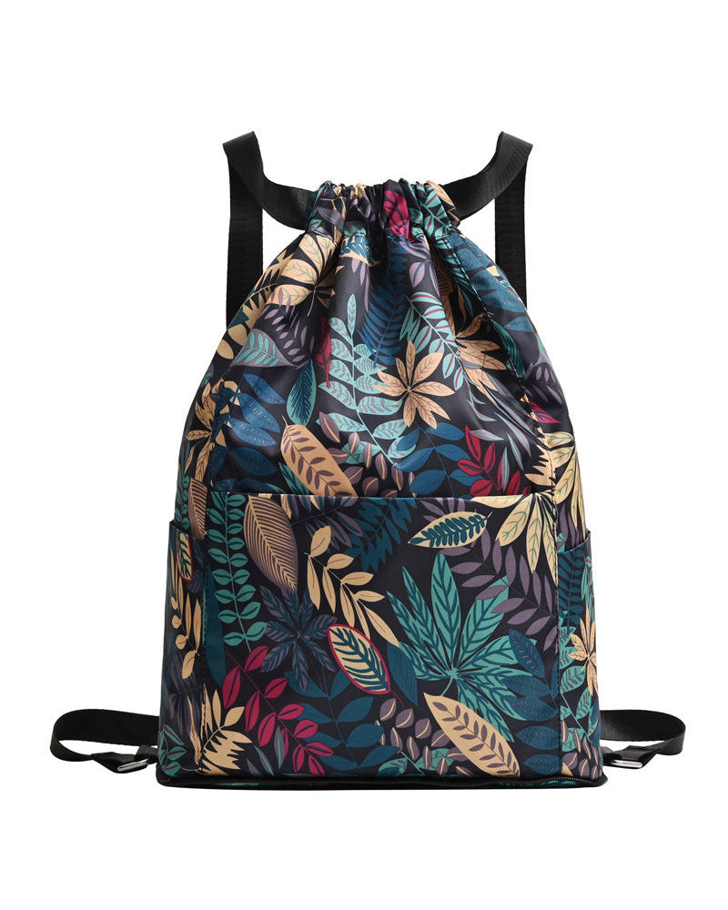Sac à bandoulière avec cordon de serrage de style ethnique