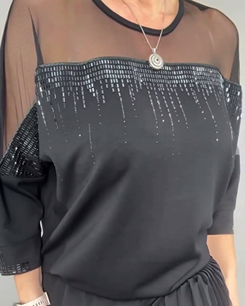 Blouse Maillage Éclaté Loose