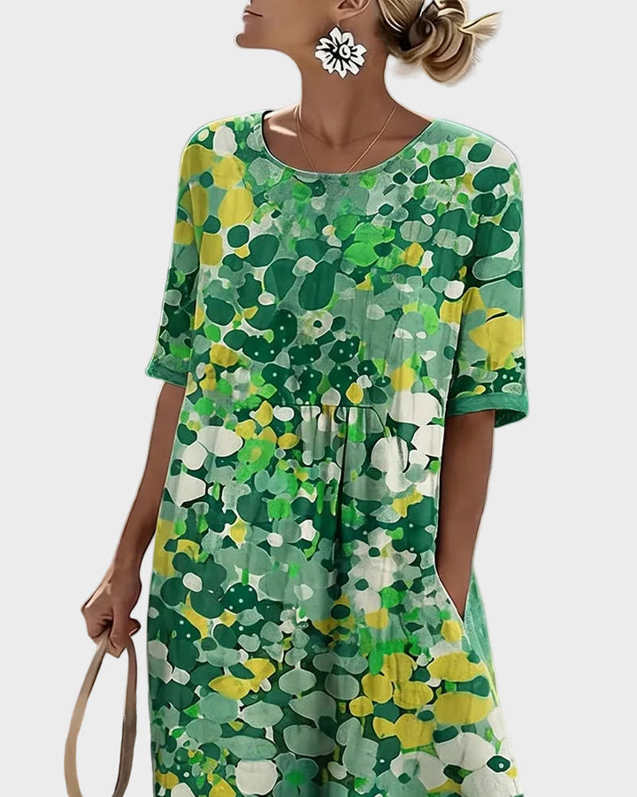 Élise | Robe midi fluide et légère à motif floral