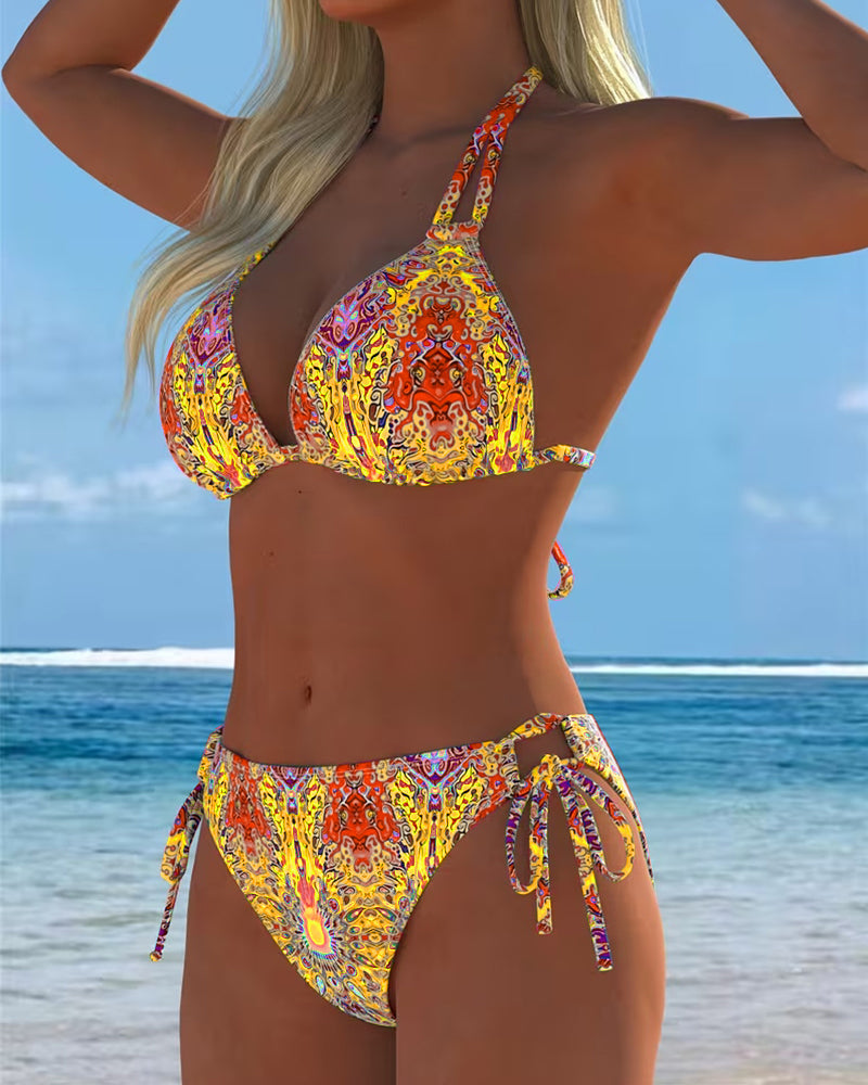 Bikini Coloré Licou Impression