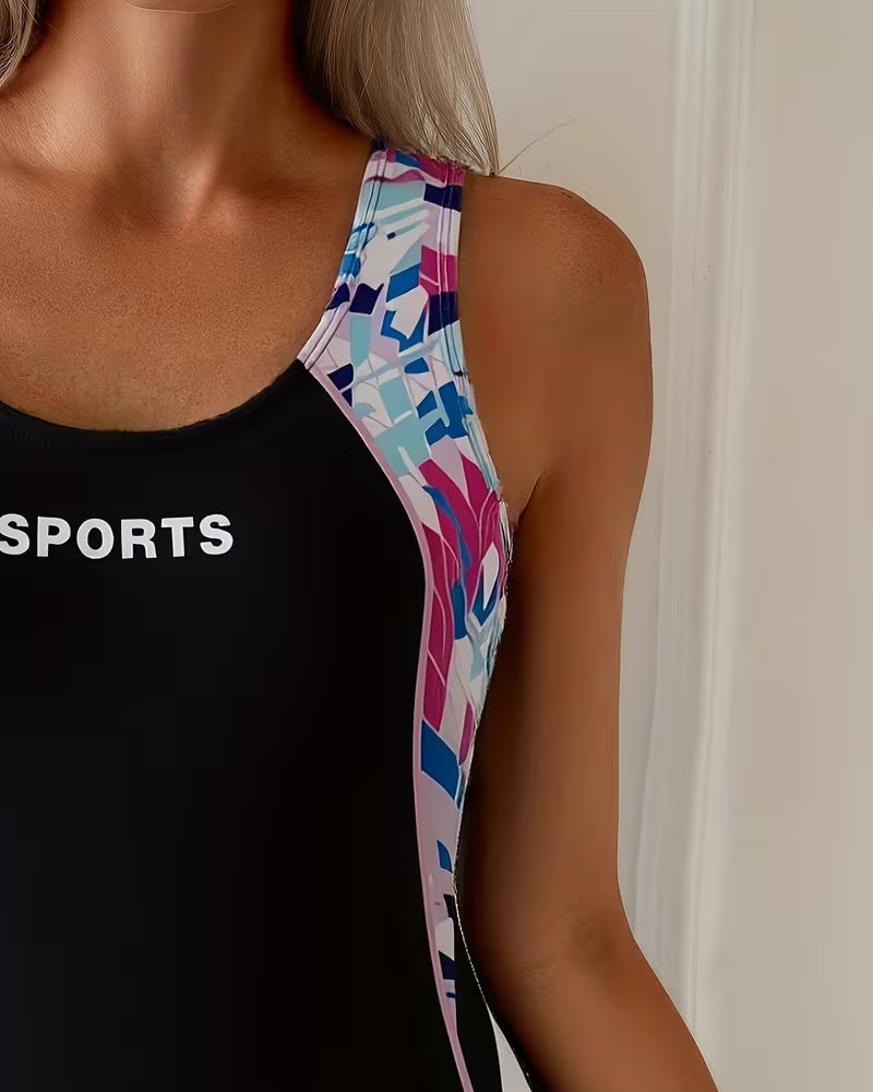 Maillot De Bain Une Pièce Angle Plat Débardeur Sport