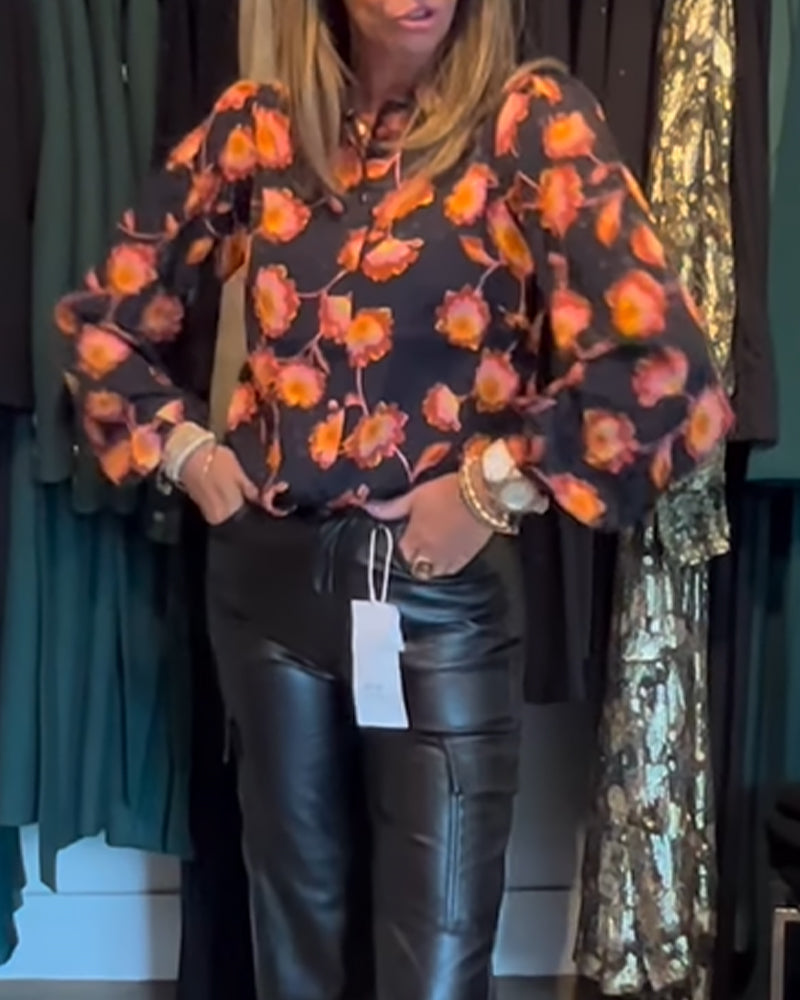 Haut causal avec imprimé floral