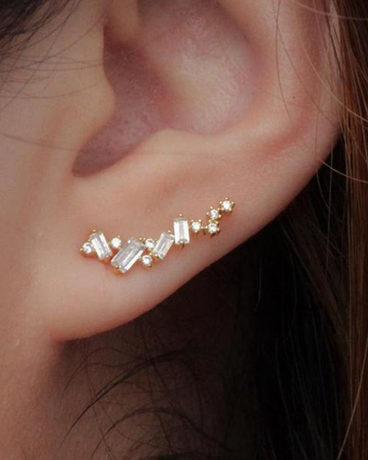 Boucles d'oreilles simples et brillantes à motifs géométriques