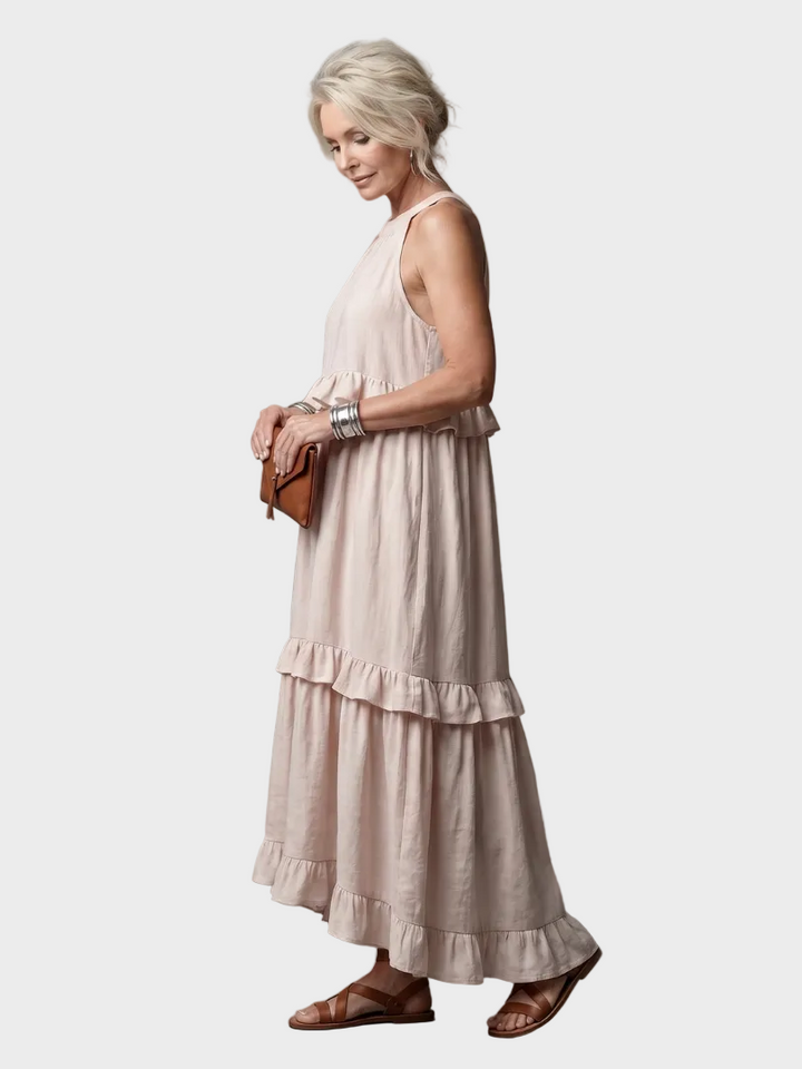 Camille | Robe Maxi Avec Halter et Volants