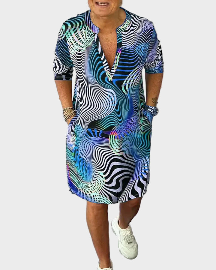 Manon | Robe colorée avec décolleté en V