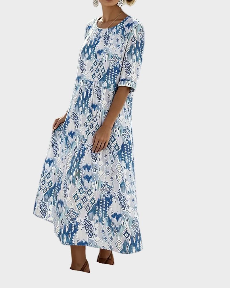 Inès | Robe midi fluide et légère à fleurs